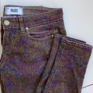 Paige stretch paisley jeans size 26